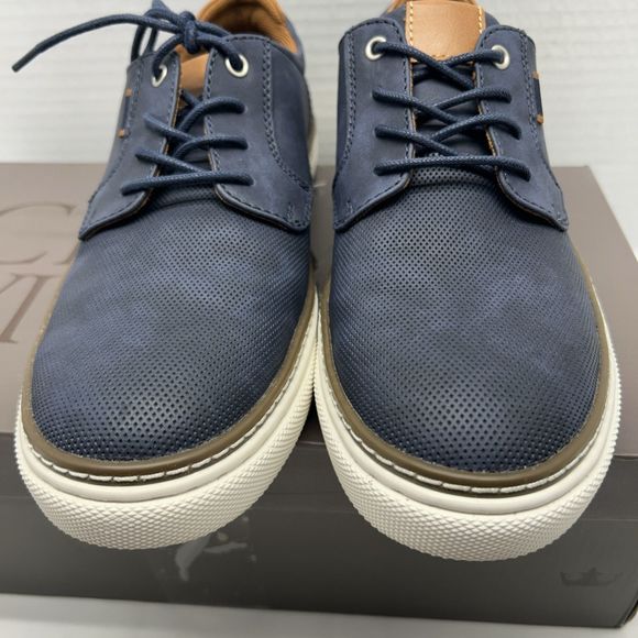 Crown Vintage Shoes Thoren Navy Brown White Sneaker Men Sz 8.5 NEW - Picture 9 of 11